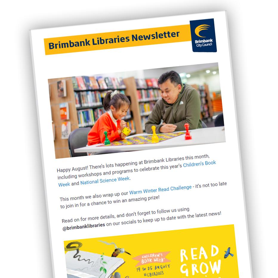 Top of an edition of Brimbank Libraries email newsletter