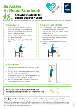 Be Active At Home exercise page for older adults