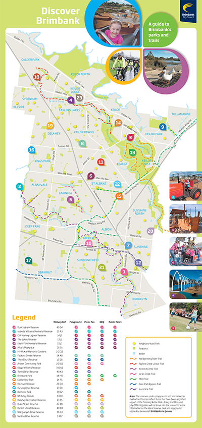 Map of Brimbank with walking and bicycle paths marked