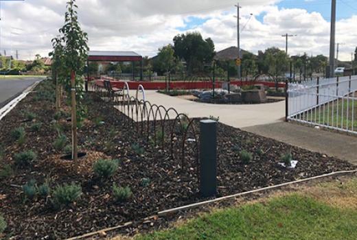 New garden beds, pathways and fencing at Glengala Pocket park