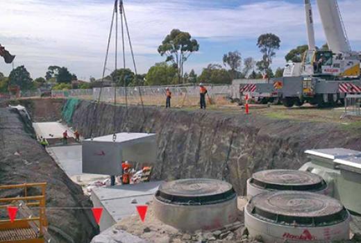 Green Gully Reserve stormwater harvesting underground tank installation