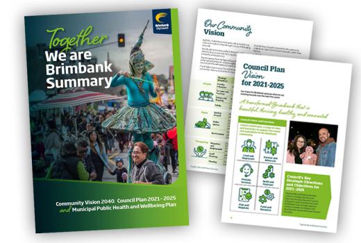 Cover and inside pages of the Together We are Brimbank Summary